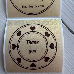 Gold and Black Transparent Glitter Thank You Stickers ~50pcs only~